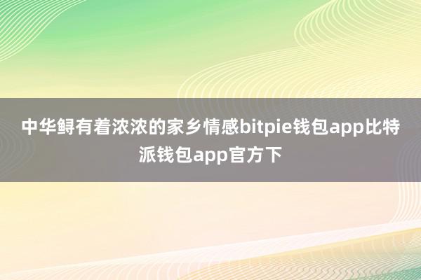 中华鲟有着浓浓的家乡情感bitpie钱包app比特派钱包app官方下