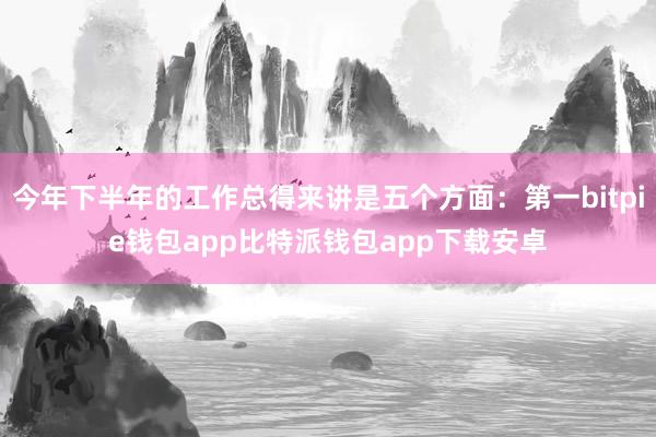 今年下半年的工作总得来讲是五个方面：第一bitpie钱包app比特派钱包app下载安卓