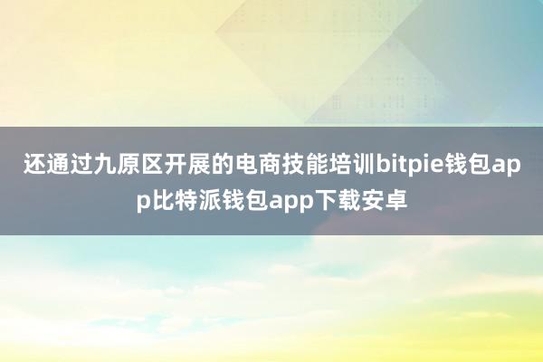 还通过九原区开展的电商技能培训bitpie钱包app比特派钱包app下载安卓