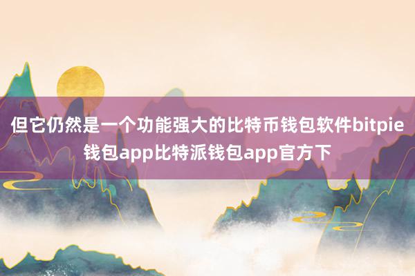 但它仍然是一个功能强大的比特币钱包软件bitpie钱包app比特派钱包app官方下