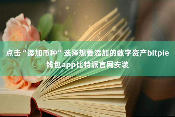 点击“添加币种”选择想要添加的数字资产bitpie钱包app比特派官网安装