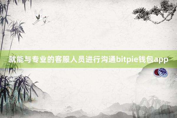 就能与专业的客服人员进行沟通bitpie钱包app