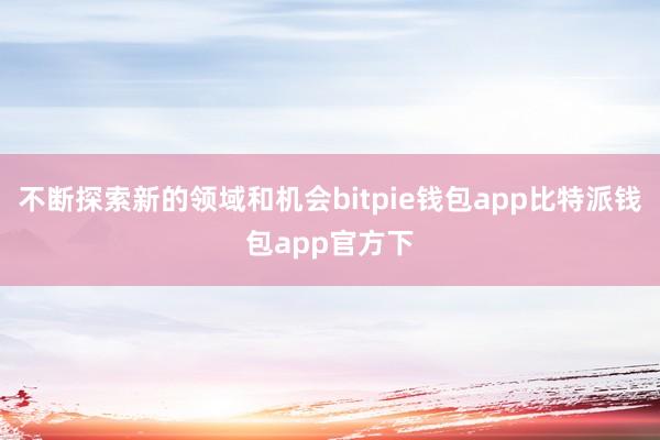 不断探索新的领域和机会bitpie钱包app比特派钱包app官方下