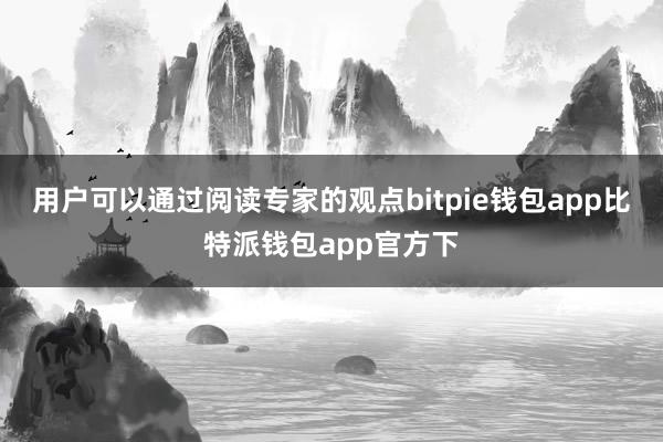 用户可以通过阅读专家的观点bitpie钱包app比特派钱包app官方下