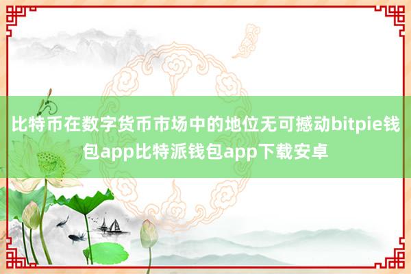 比特币在数字货币市场中的地位无可撼动bitpie钱包app比特派钱包app下载安卓