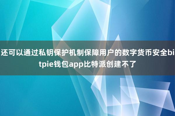 还可以通过私钥保护机制保障用户的数字货币安全bitpie钱包app比特派创建不了