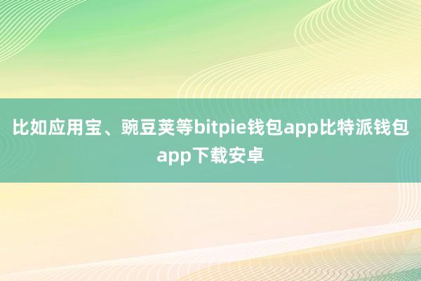 比如应用宝、豌豆荚等bitpie钱包app比特派钱包app下载安卓