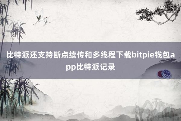 比特派还支持断点续传和多线程下载bitpie钱包app比特派记录