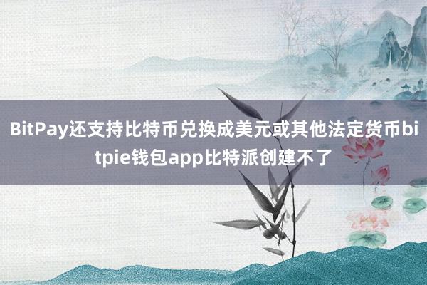 BitPay还支持比特币兑换成美元或其他法定货币bitpie钱包app比特派创建不了