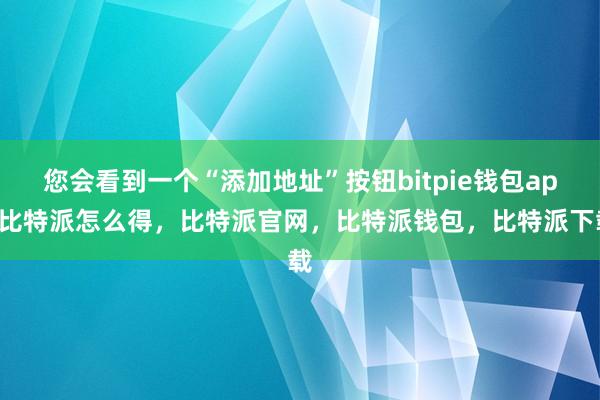 您会看到一个“添加地址”按钮bitpie钱包app比特派怎么得，比特派官网，比特派钱包，比特派下载