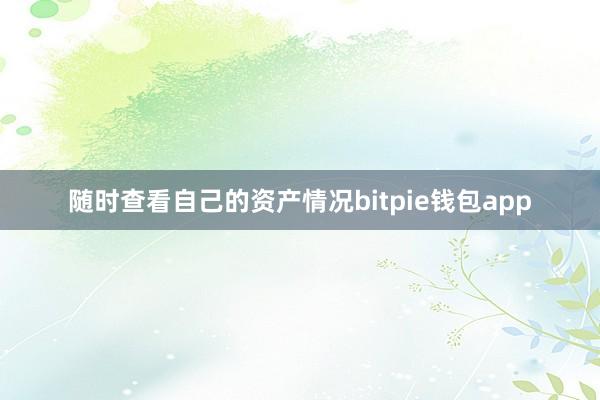 随时查看自己的资产情况bitpie钱包app