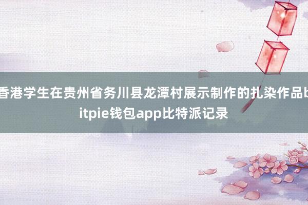 香港学生在贵州省务川县龙潭村展示制作的扎染作品bitpie钱包app比特派记录