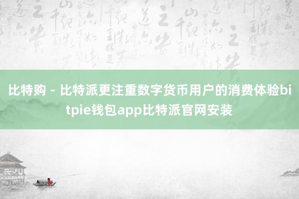 比特购 - 比特派更注重数字货币用户的消费体验bitpie钱包app比特派官网安装