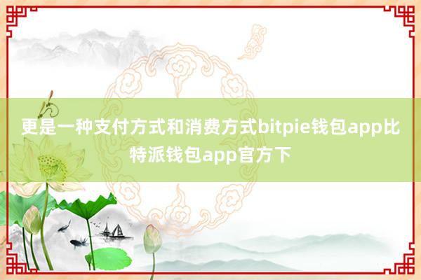 更是一种支付方式和消费方式bitpie钱包app比特派钱包app官方下