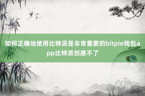 如何正确地使用比特派是非常重要的bitpie钱包app比特派创建不了