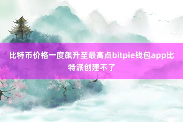 比特币价格一度飙升至最高点bitpie钱包app比特派创建不了