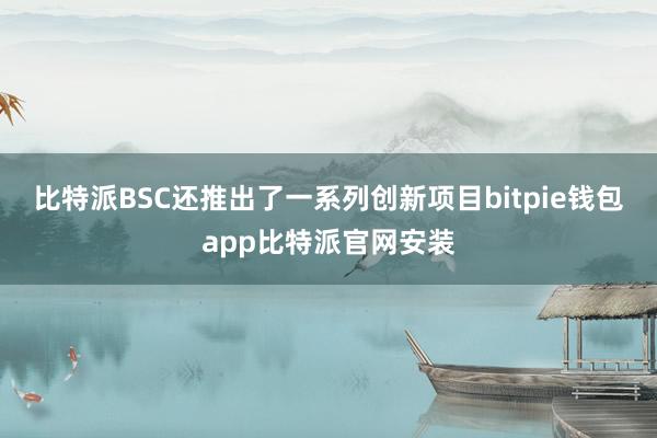 比特派BSC还推出了一系列创新项目bitpie钱包app比特派官网安装