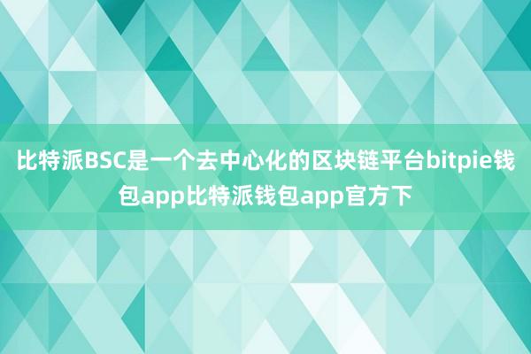 比特派BSC是一个去中心化的区块链平台bitpie钱包app比特派钱包app官方下