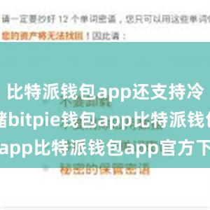 比特派钱包app还支持冷钱包存储bitpie钱包app比特派钱包app官方下