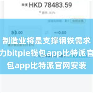 制造业将是支撑钢铁需求主要动力bitpie钱包app比特派官网安装